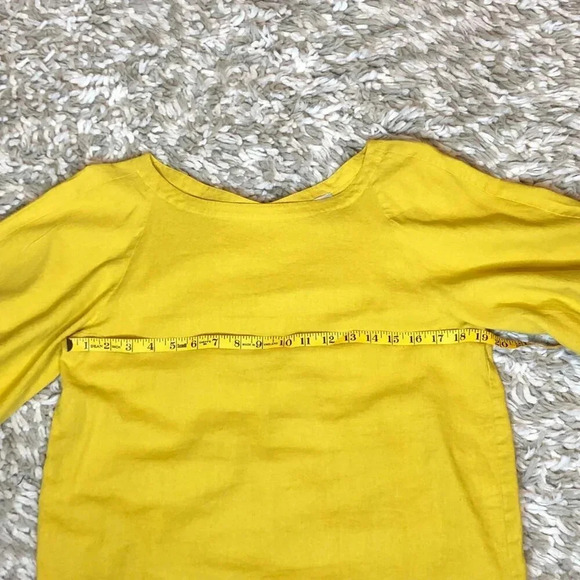 Loft Linen Blend (Linen/Viscose) Blouse with Cute Puff Sleeves, Size M - Picture 4 of 10